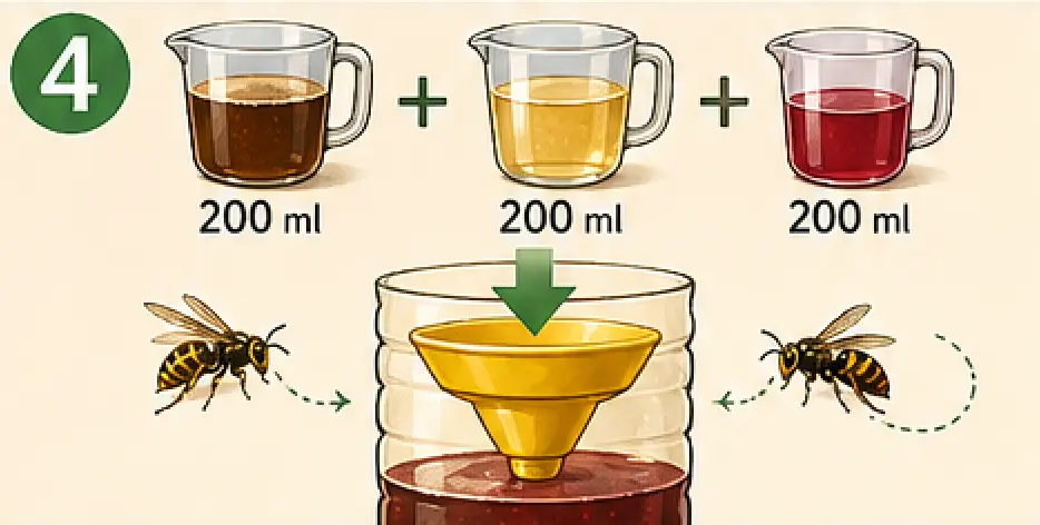 recette d'une mixture de piège à guêpes et de frelons
